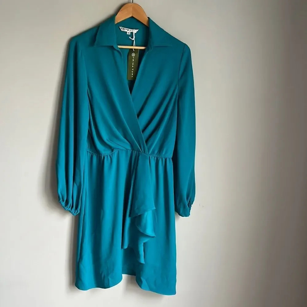 NEW Trina Turk Reverly Surplice Ruffle Dress - Picture 2 of 16